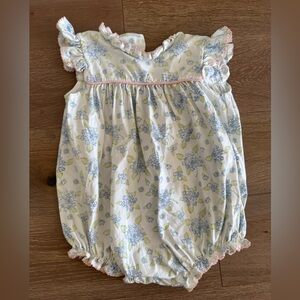 Floral Baby Romper with Ruffle Trim